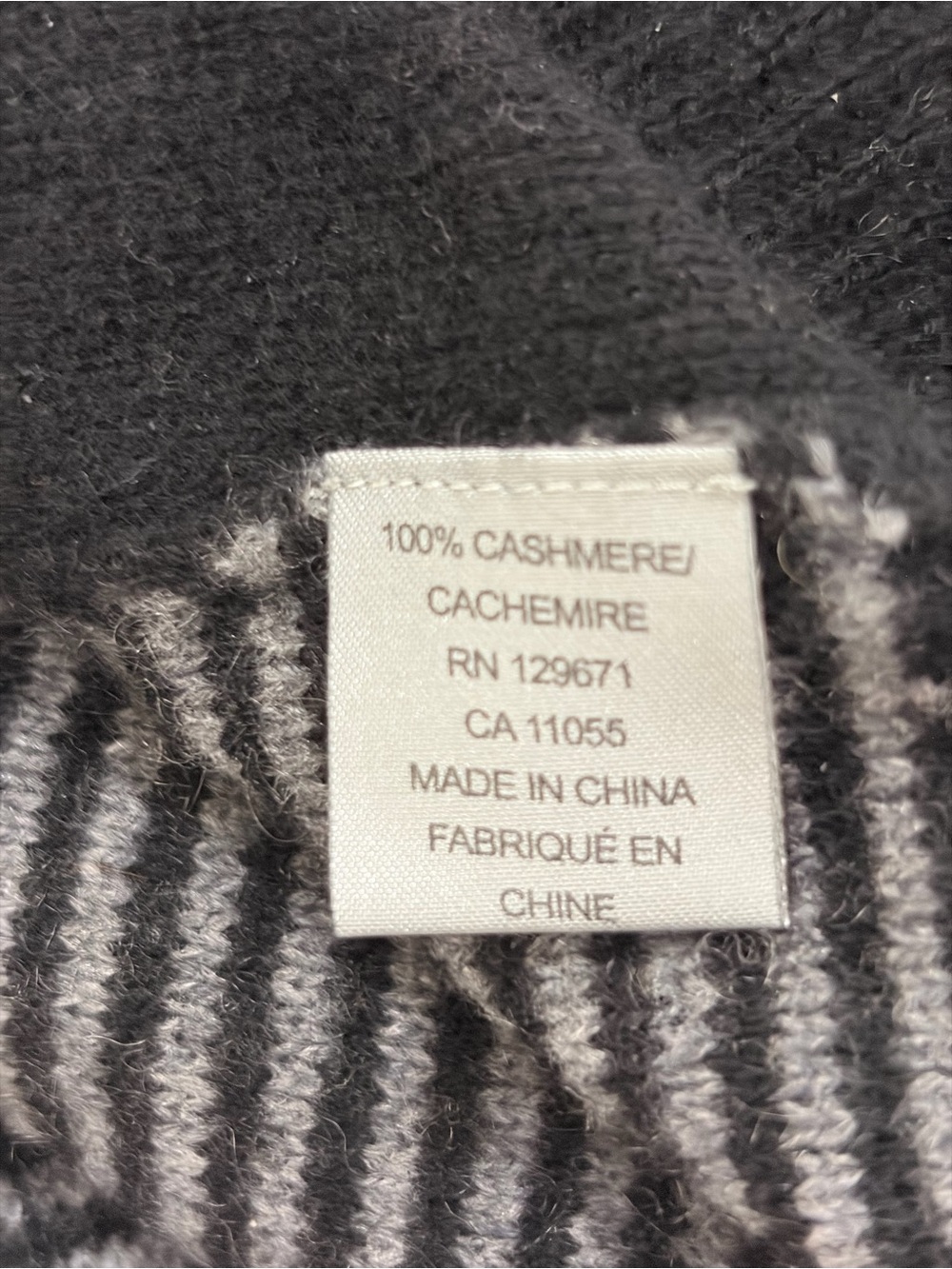 360 Cashmere Black with striped 100% cashmere sweater - Picture 4 of 5